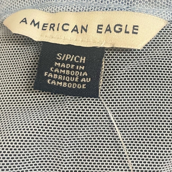 MESH AMERICAN EAGLE LIGHT BLUE CROP TOP BRAND NEW WITH TAGS - Picture 4 of 4